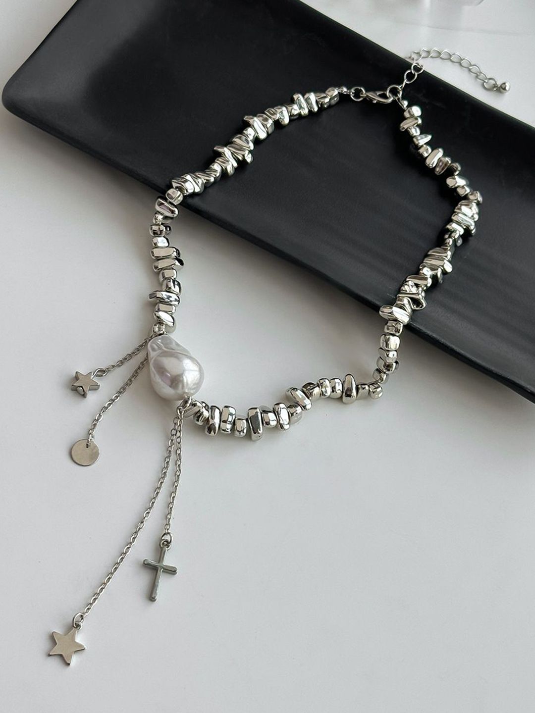 Silver-Plated Enamelled Necklace