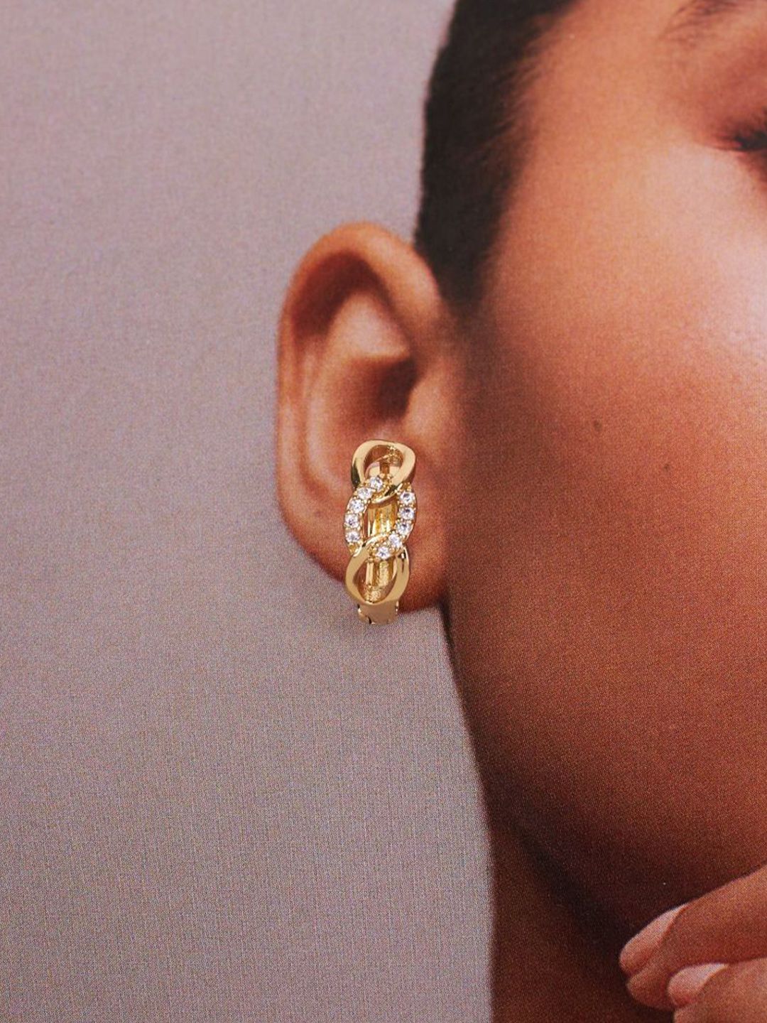 SALTY Sunehri Artificial Stones Studded Circular Studs