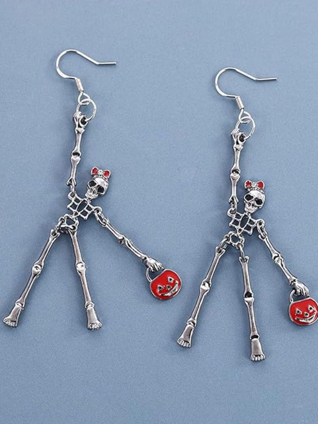 SALTY Pack of 2 Women Pumpkin & Bones Earrings