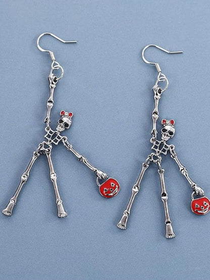 SALTY Pack of 2 Women Pumpkin & Bones Earrings