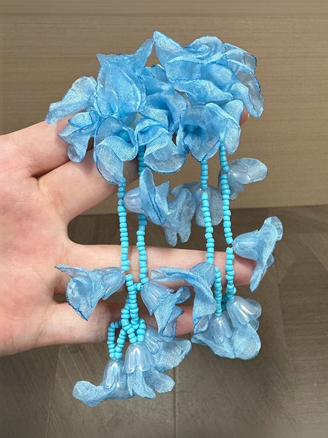 Artificial Beaded Floral Shaped Drop Earrings