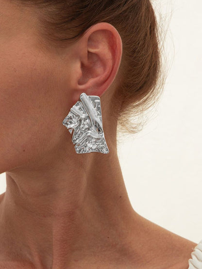 Silver-Plated Contemporary Studs