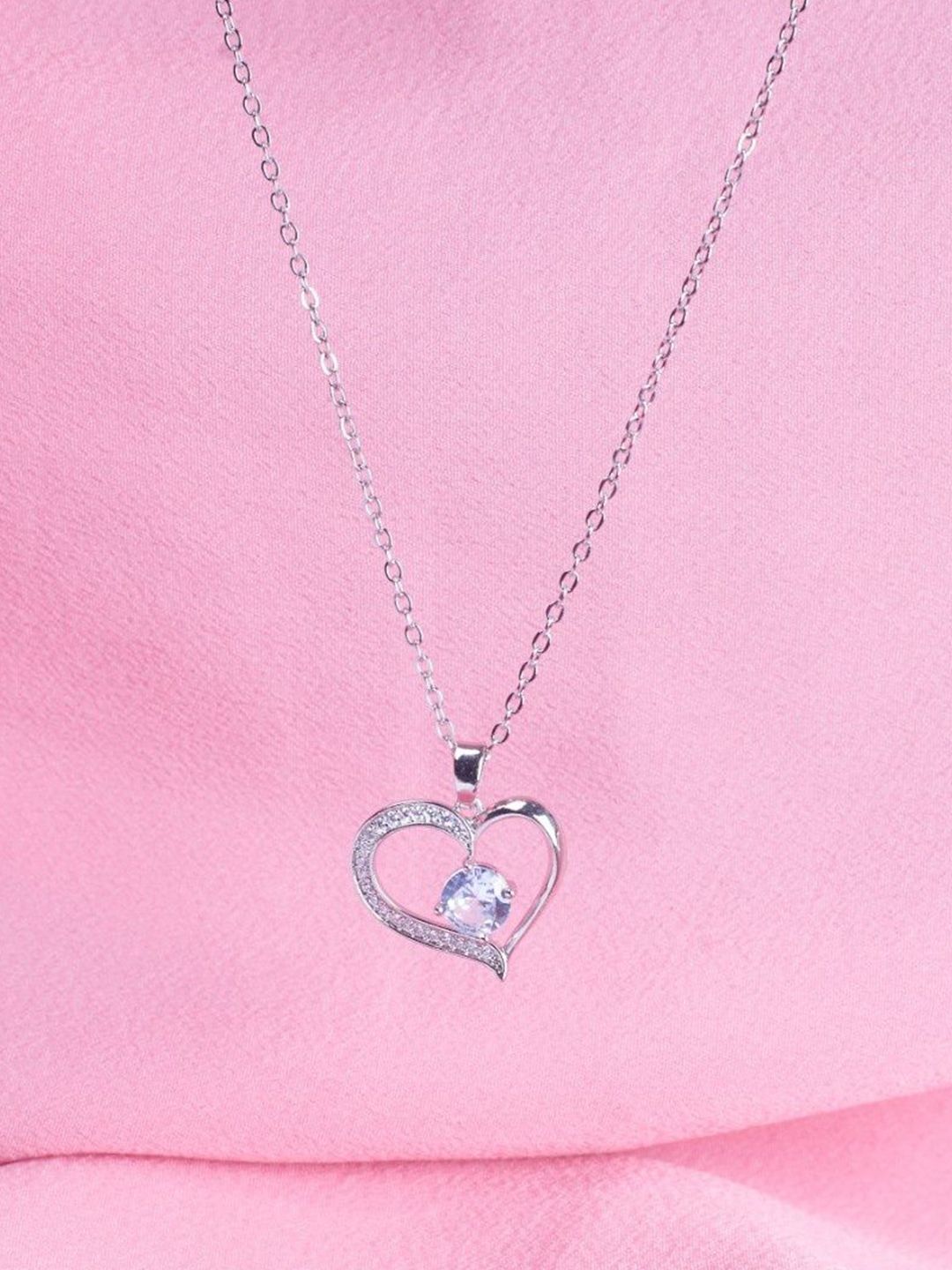 SALTY Sophisticated Stone Heart Neck Chain For Women & Girls