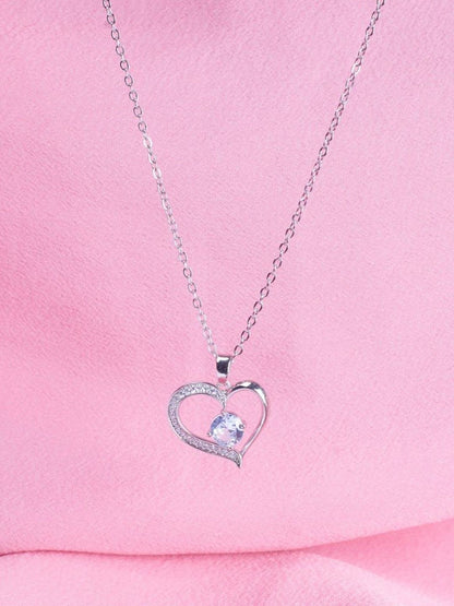 SALTY Sophisticated Stone Heart Neck Chain For Women & Girls
