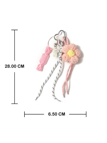 SALTY Floral Croche & White Puppy Bag Charm