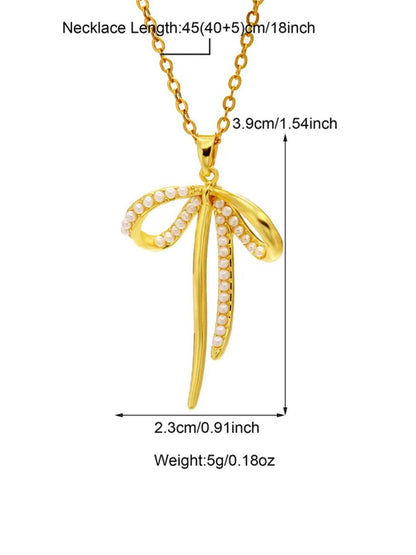 SALTY Cupids Bow Artificial Stones Studded Pendant With Chain
