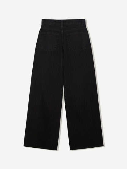 Pure Cotton Wide-Leg Jeans