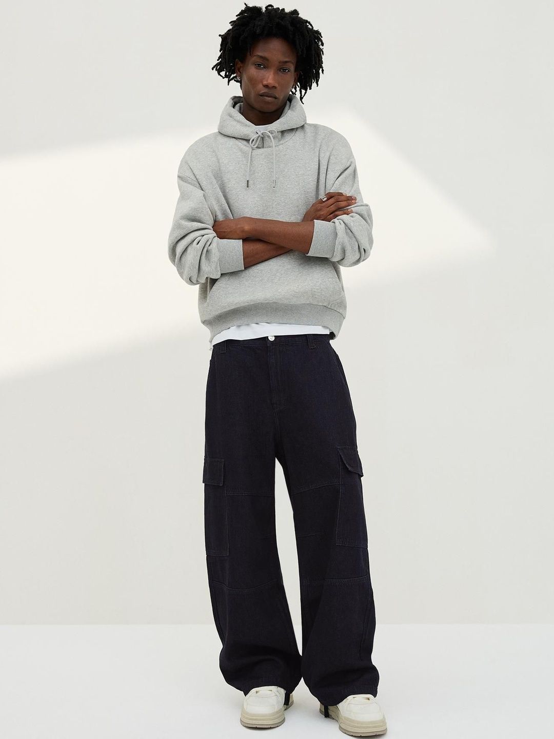 Men cargo parachute jeans