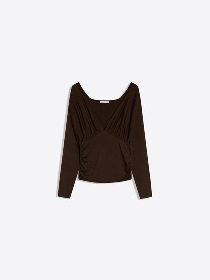 Long sleeve ruched T-shirt