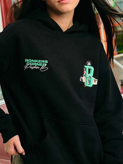 Women Printed Hooded Pullover Sweatshirt