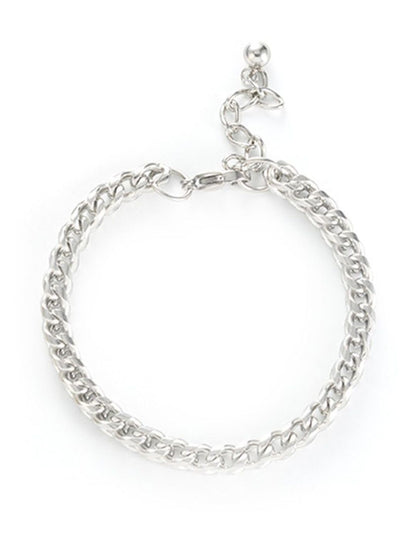 Men Handcrafted Silver-Plated Armlet Bracelet