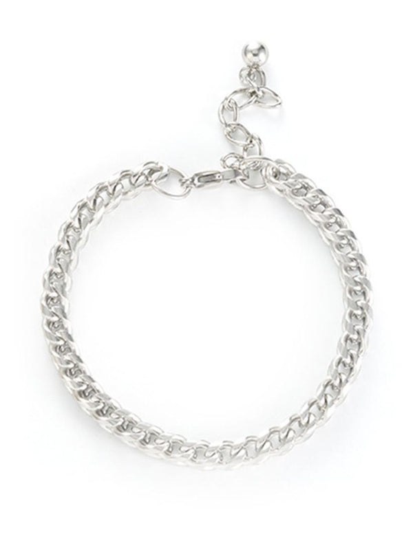 Men Handcrafted Silver-Plated Armlet Bracelet