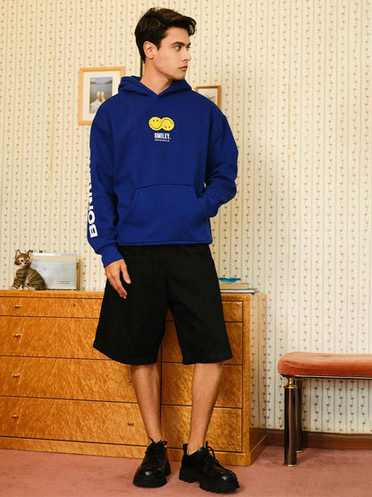 Men Graphic Printed Hooded Pullover Sweatshirt