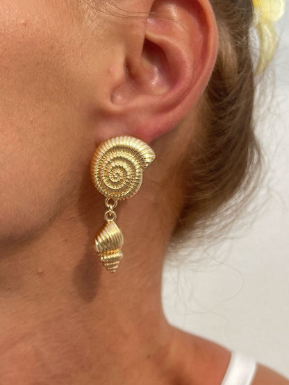 Gold-Plated Contemporary Drop Earrings