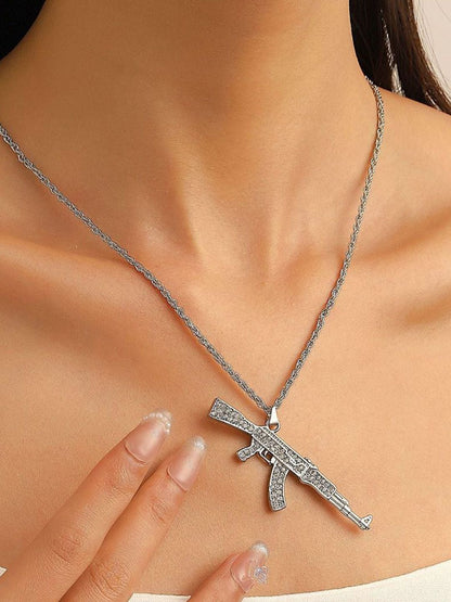 SALTY Pack of 2 Men Ak 47 Silver Chain