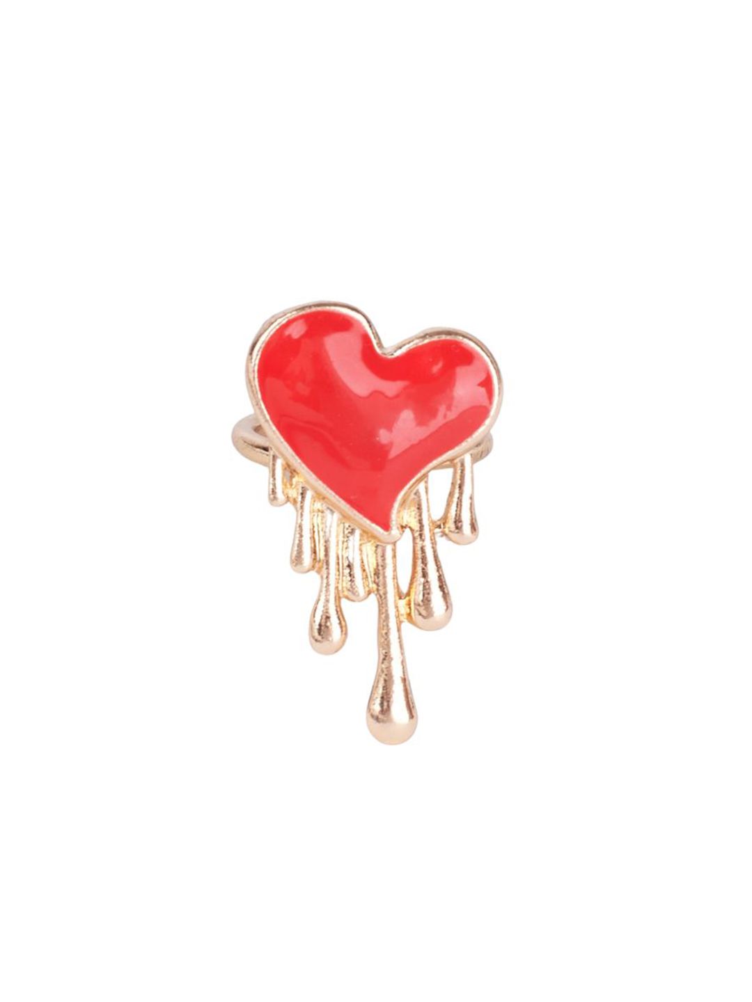 SALTY Burning Red Heart Ring For Women & Girls