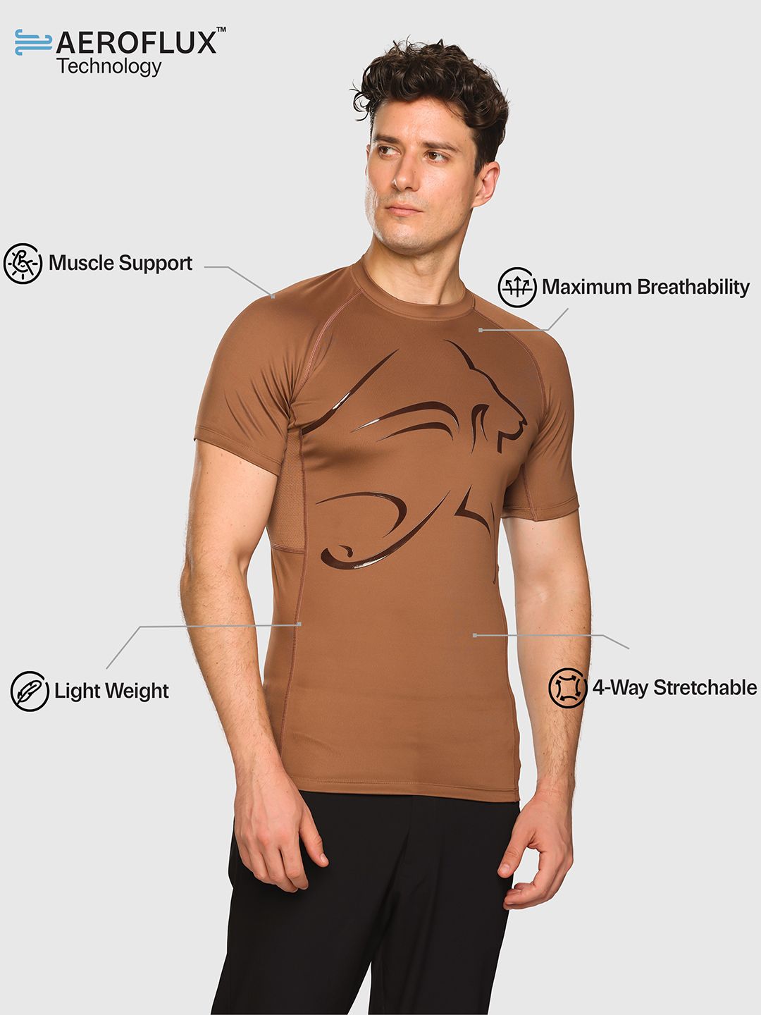 Animal Printed Compression T-shirt