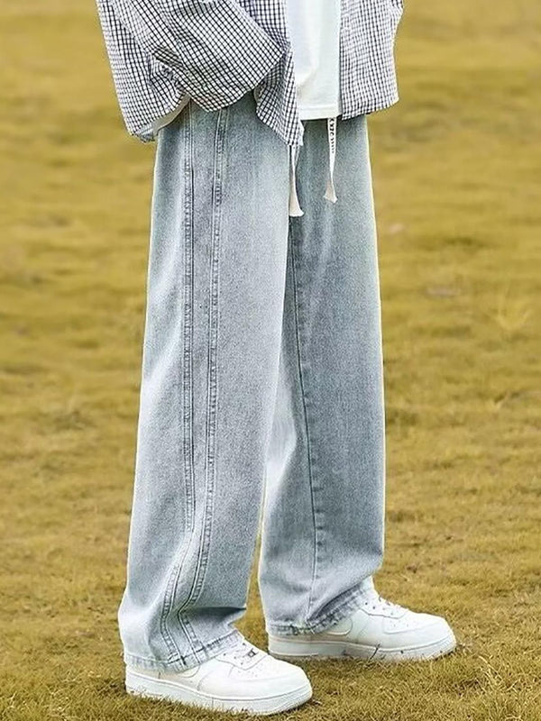 Men Mid-Rise Wide Leg Light Fade Jeans