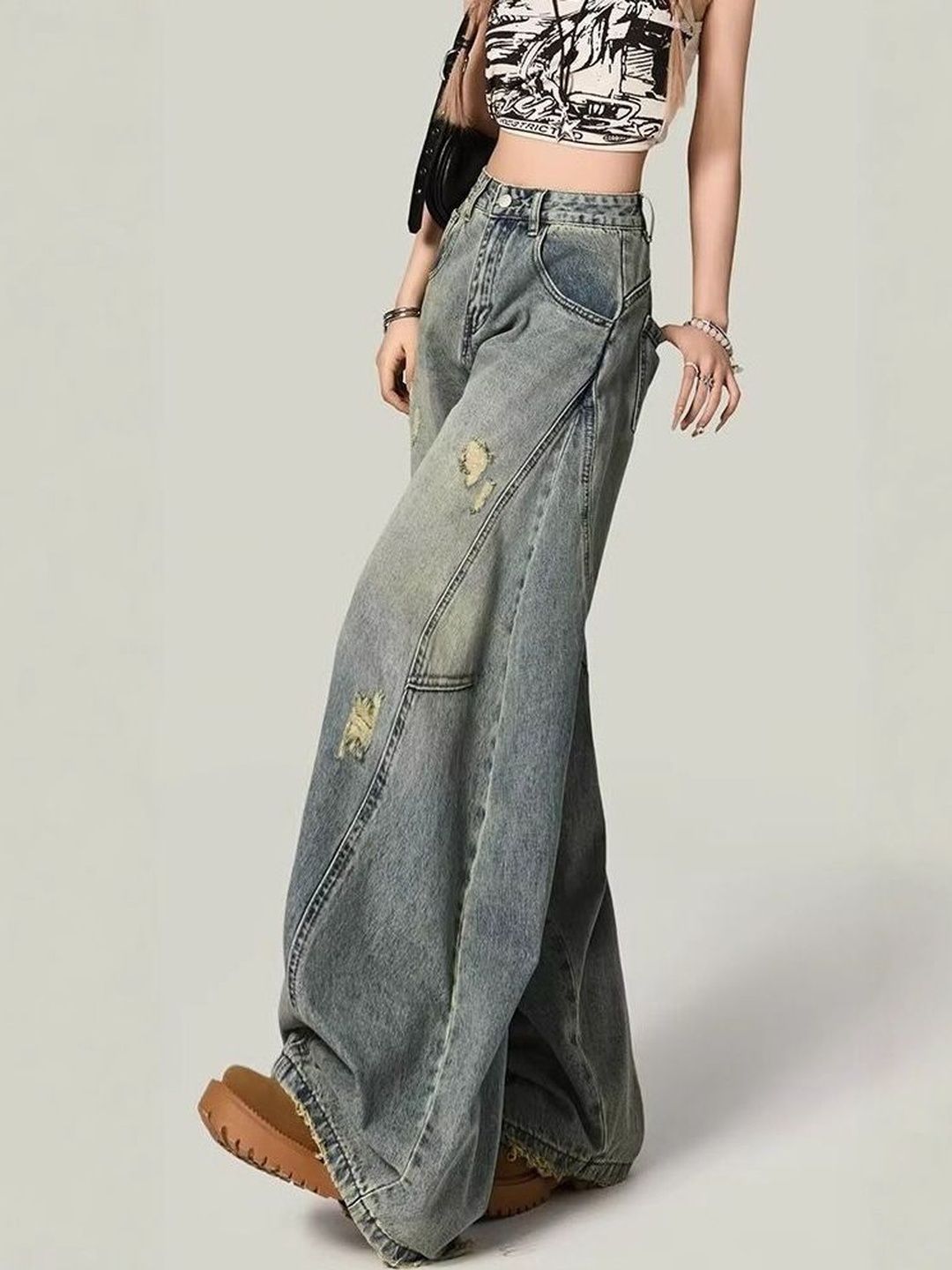 Women Flared Mid-Rise Light Fade Jeans