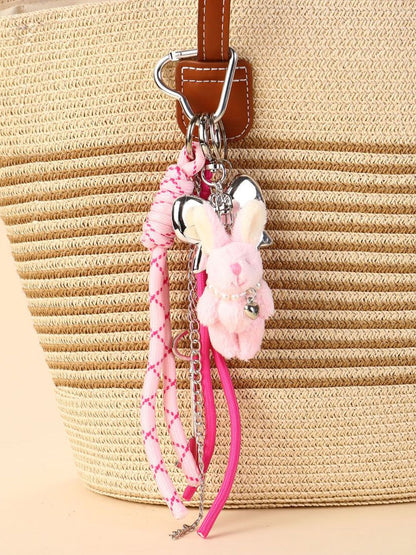 SALTY Pink Bunny Keyring Charm For Bags & Backpacks