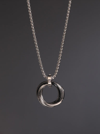 SALTY Multi Ring Stainless Steel Rocky Neck Chainfor Men