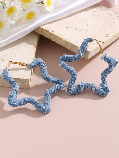 Star Shaped Half Hoop Earrings