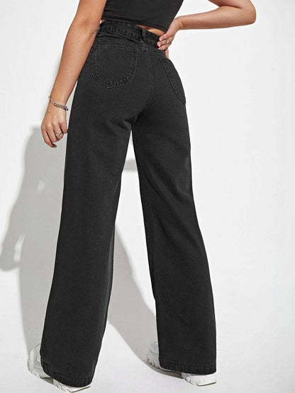 Women Cropped Wide Leg High-Rise Stretchable Jeans
