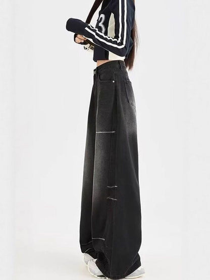 Women Wide Leg Mid-Rise Light Fade Jeans