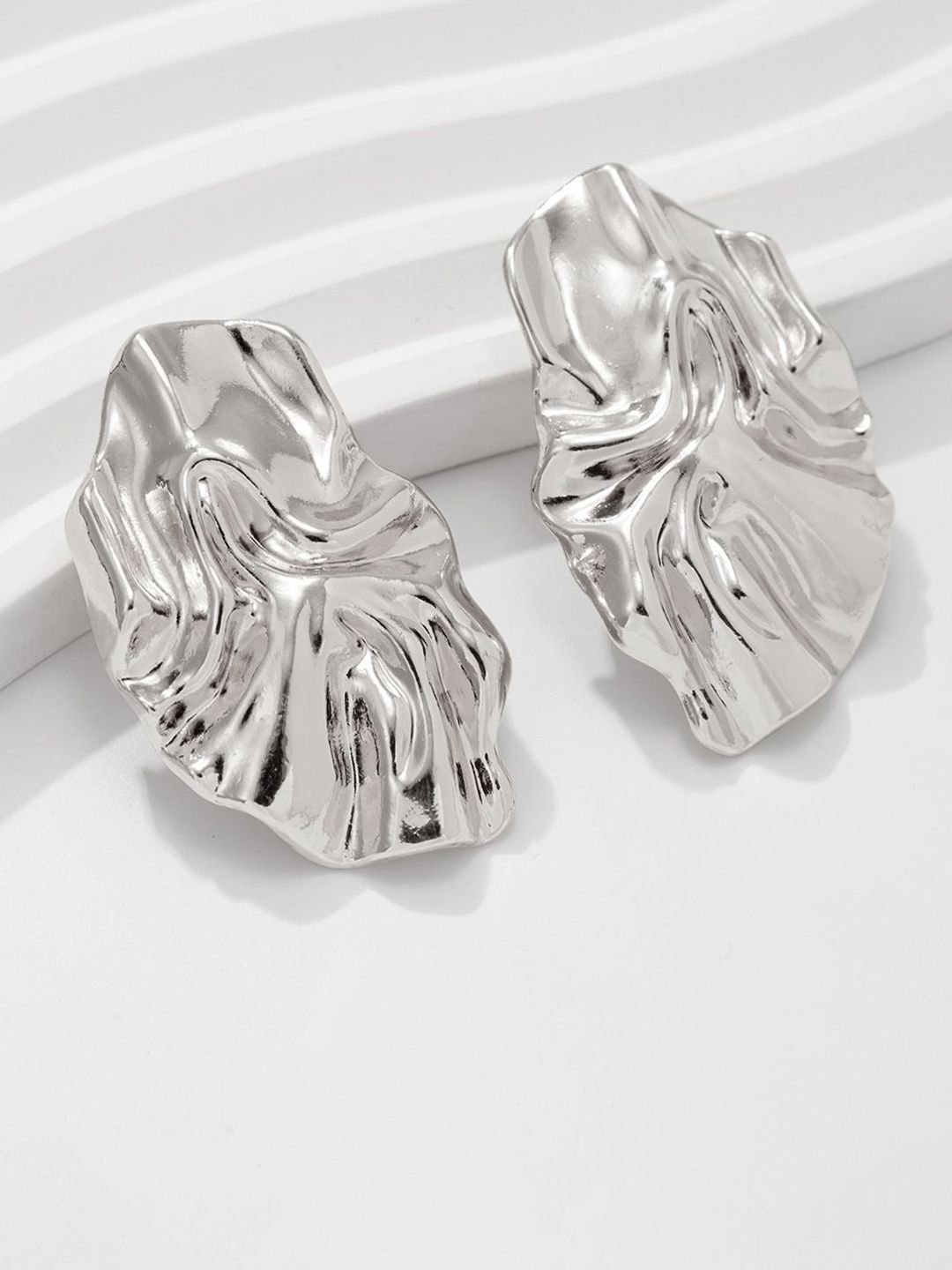 Silver-Plated Contemporary Studs