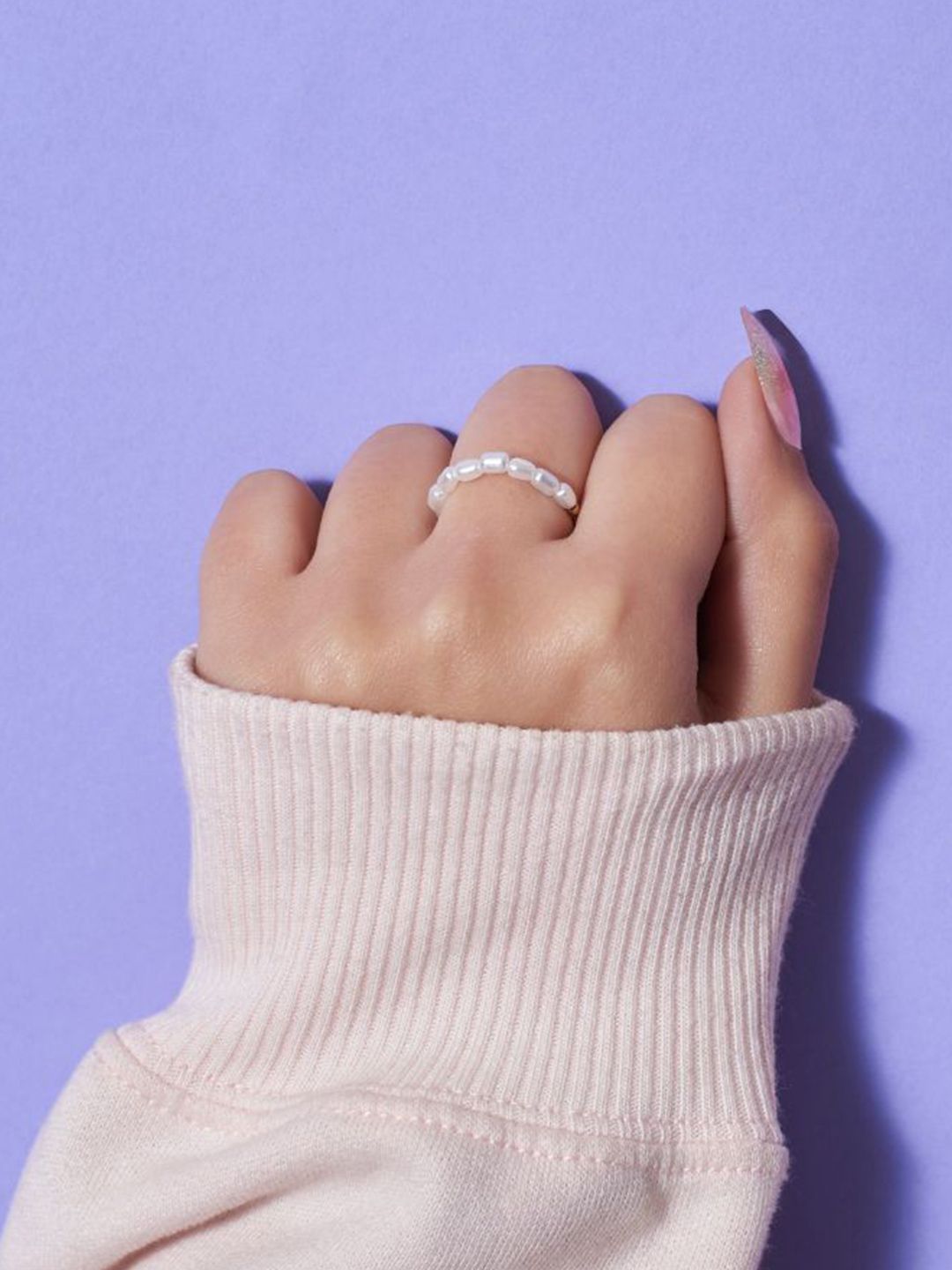 SALTY Set Of 2 Opalescent & Pearlescent Finger Rings