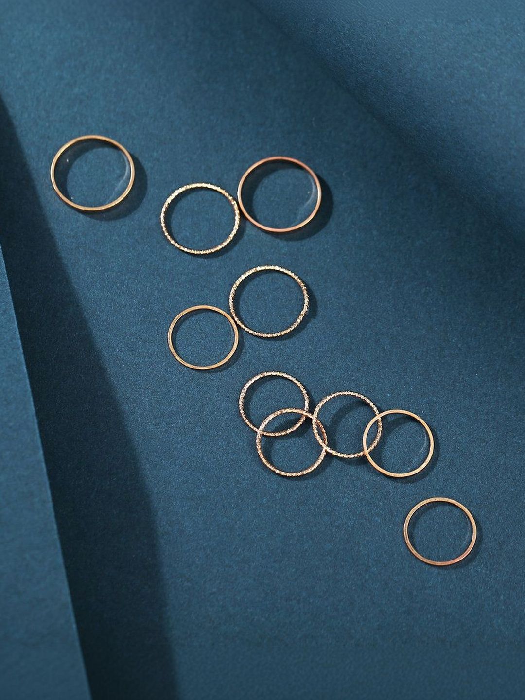 Set of 10 Gold-Plated Finger Rings