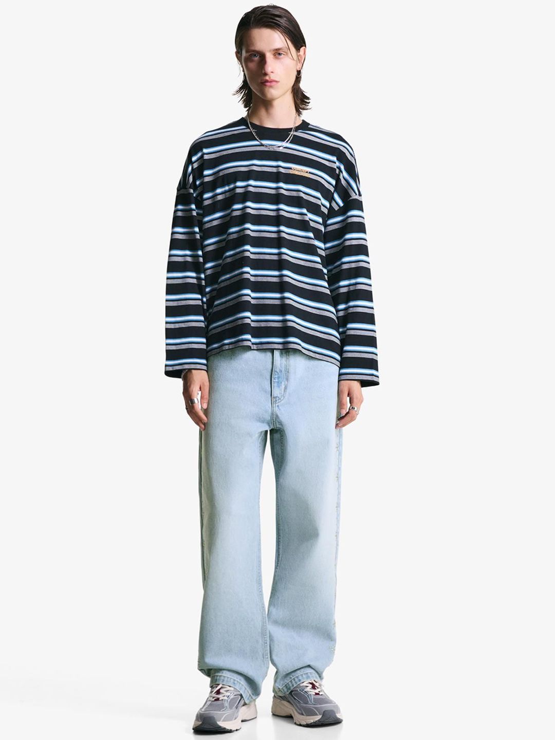 Studded Pure Cotton Baggy Jeans