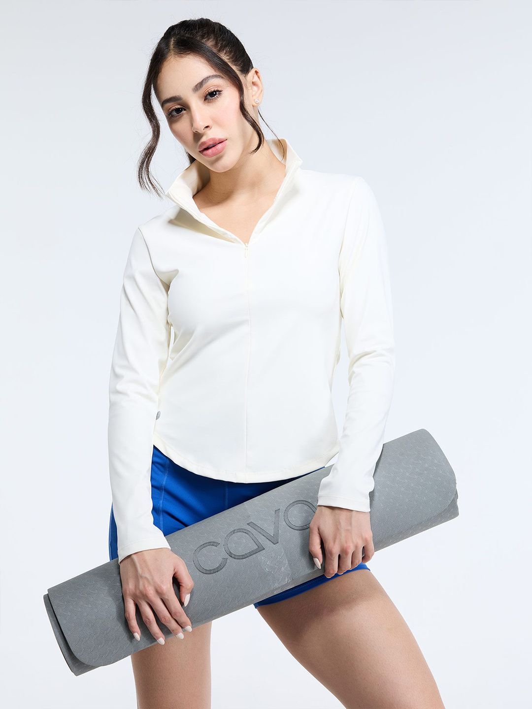 Women Ivory Zip-It-Up Top