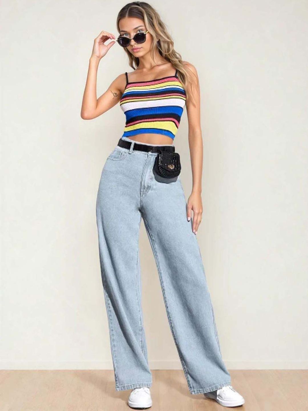 Women Straight Fit High-Rise Stretchable Jeans