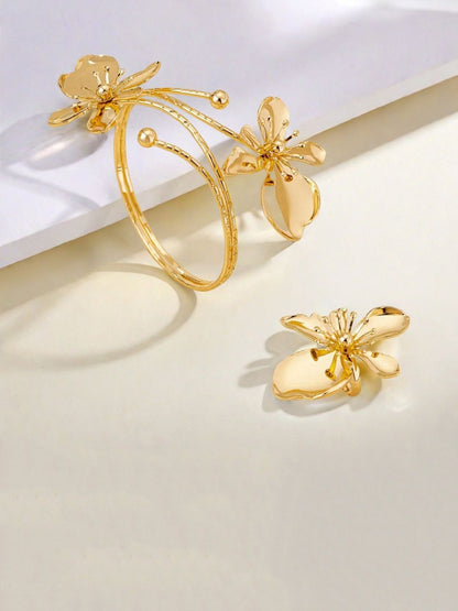 Gold-Plated Stone Studded Jewellery Set