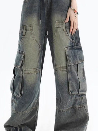 Women Baggy Fit Mid-Rise Dark Fade Jeans