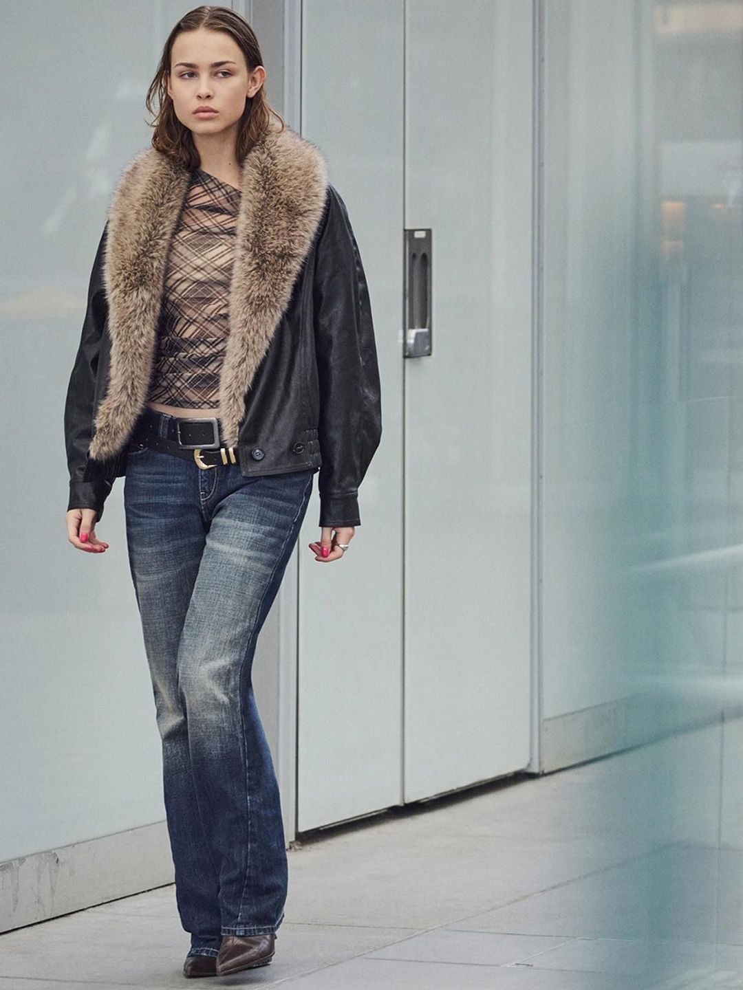 Pure Cotton Flared Baggy Jeans