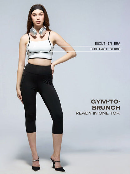 White Contrast Trim Top