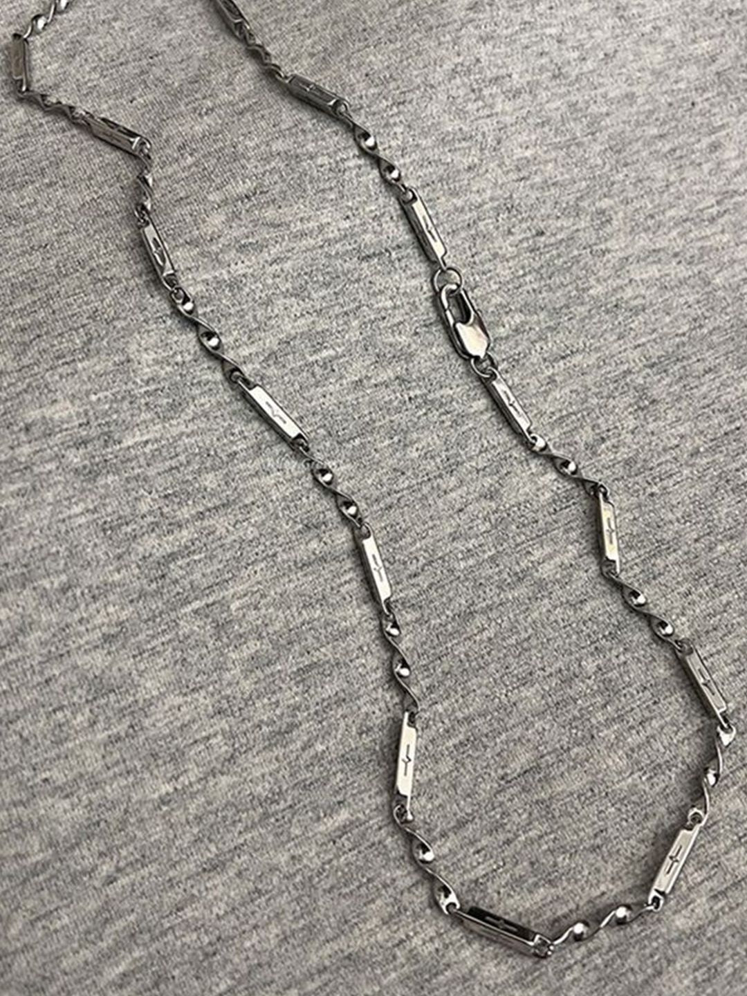 Silver-Plated  Stainless Steel Minimal Chain