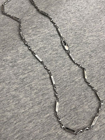 Silver-Plated  Stainless Steel Minimal Chain