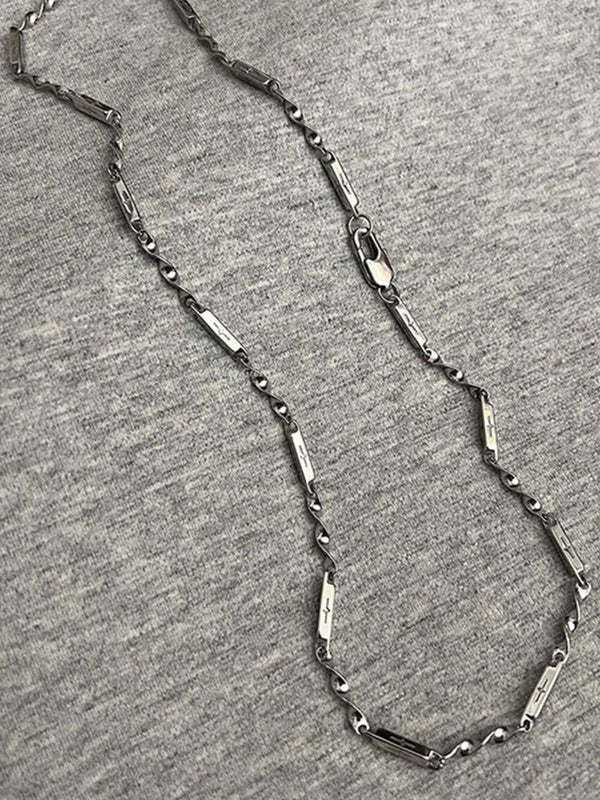 Silver-Plated  Stainless Steel Minimal Chain