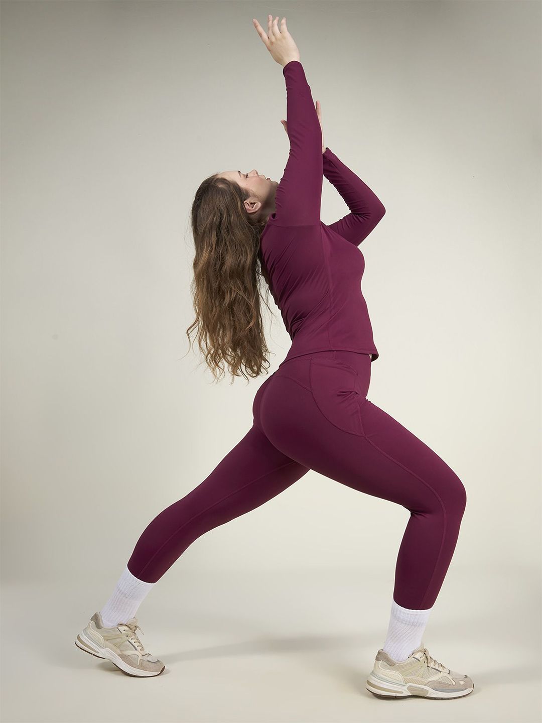 Burgundy Sculpt Core Leggings Tights