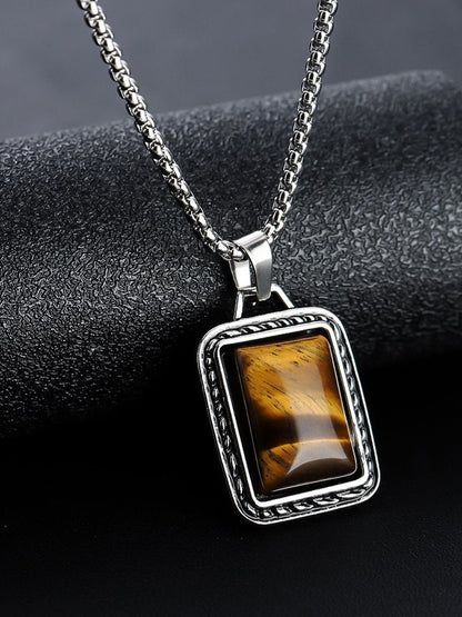 Stainless Steel Silver-Plated Artificial Stones Minimal Necklace