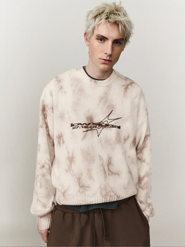 Printed round neck jumper