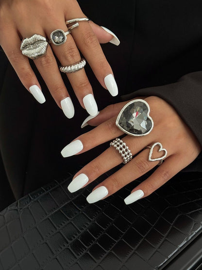 Set of 7 Silver-Plated Finger Ring