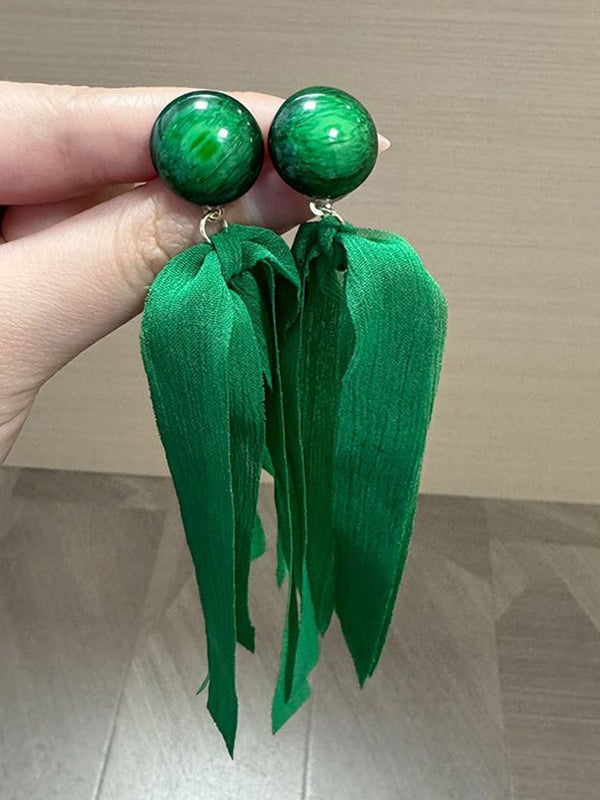 Artificial Stones Studded Circular Shaped Drop Earrings