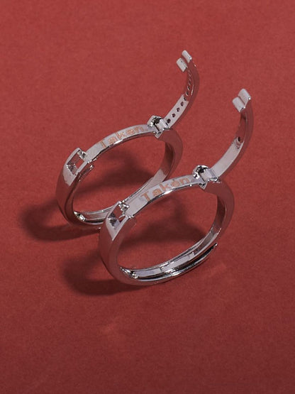 SALTY Set Of 2 Taken Coded Couple Stylish Adjustable Finger Ring