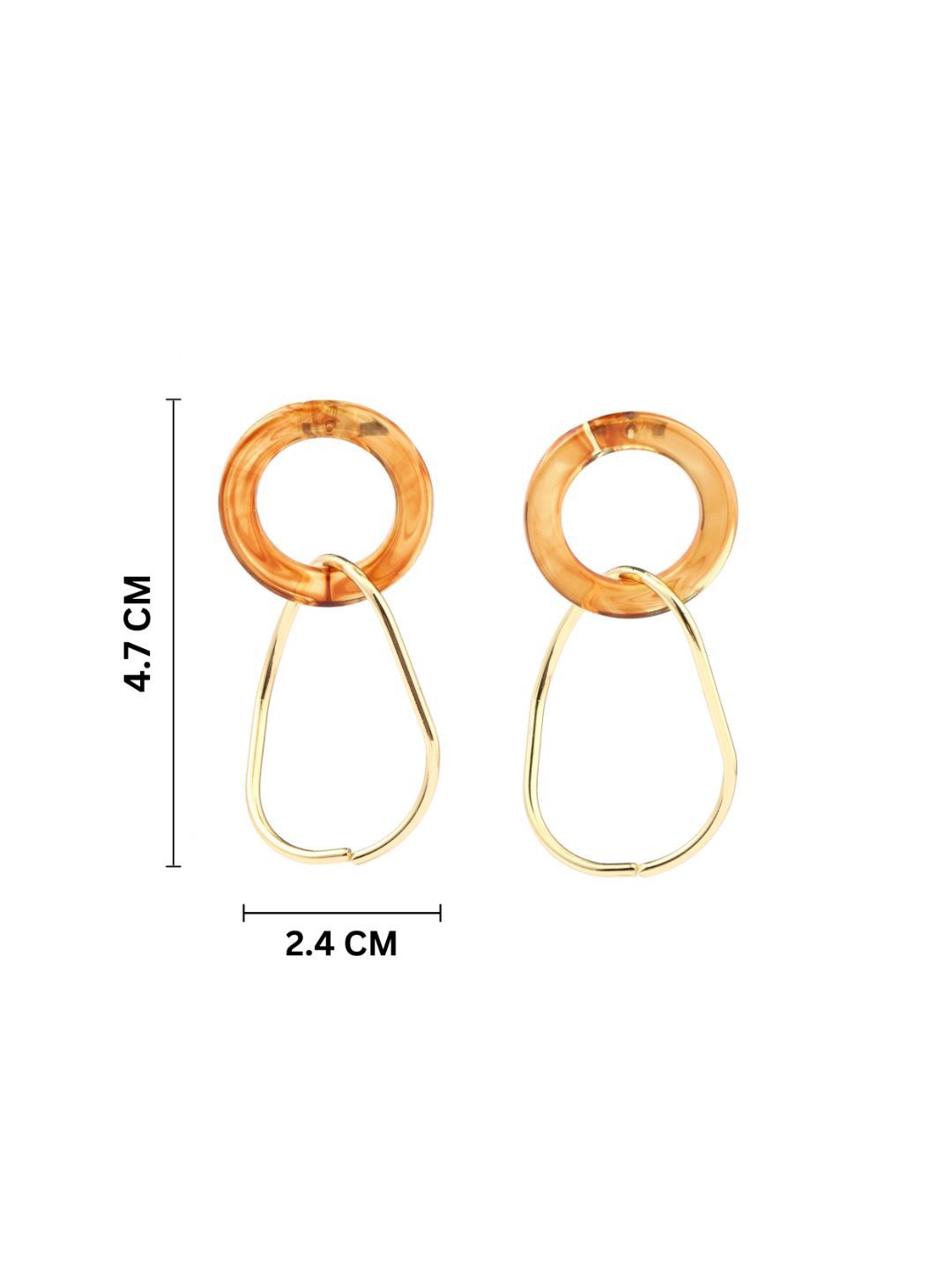 SALTY Pack of 2 Women Digi Link Luxury Gold Earring