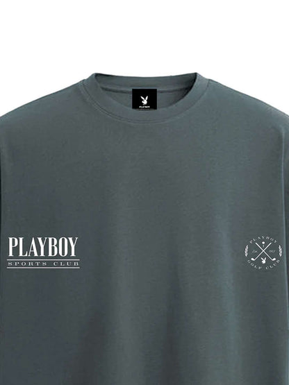 Men Typography Printed Round Neck Cotton Oversized T-shirt