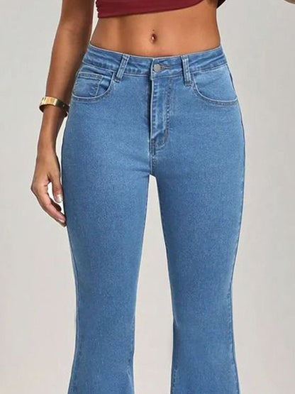 Women Flared Light Fade High-Rise Jeans